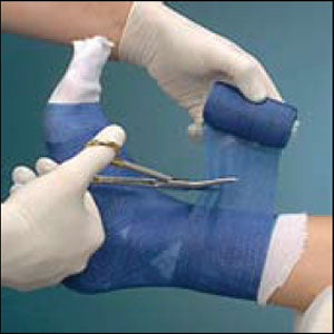 Vendas elásticas azul Beracah Medica, venda Scotch cast de 10cm x 3.65m en caja con 10 piezas, uso médico y de curación