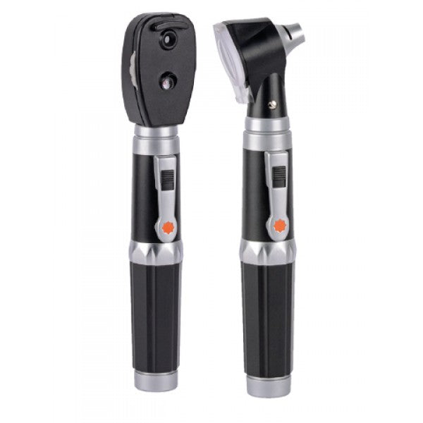 Estuche de diagnóstico Hardy fibra óptica 3.5 V negro de Beracah Médica, con cierre y compartimentos internos para instrumentos médicos.