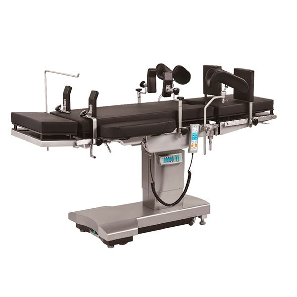 Mesa de operaciones electrohidráulica para cirugía general de marca Beracah Médica, con batería y capacidad de 358/300 kg.