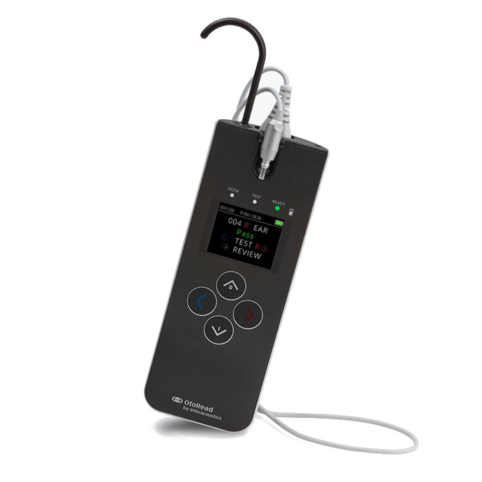 Equipo de emisiones otoacústicas Otoread Screener con TEOAE de Beracah Médica, equipo de tamizaje auditivo, muestra el dispositivo.