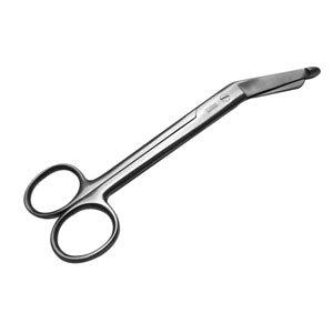 Tijeras de Lister Beracah Medica de 18cm en acero alemán premium con botón, abiertas mostrando filo y mango ergonómico.