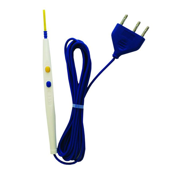 Lápiz para electrocauterio desechable de la marca Beracah Medica, caja con 10 piezas, utilizado en electrocirugía.