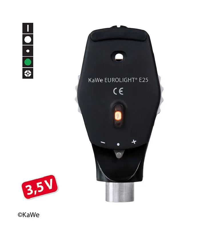 Cabezal para Oftalmoscopio EUROLIGHT® E25 KaWe, 3.5 V, XH, Negro para MedCenter® 5000
