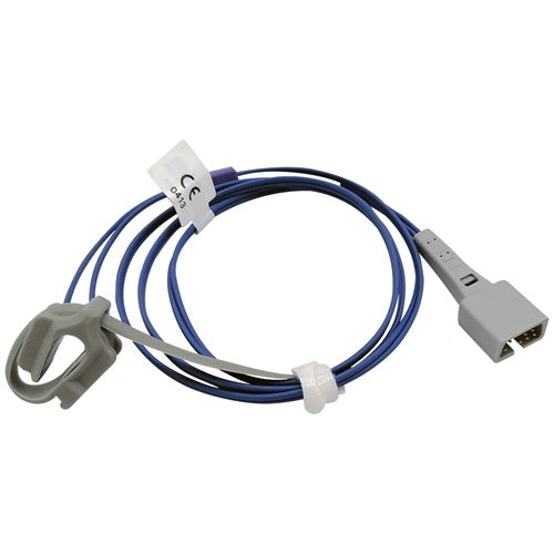 Sensor de oximetría neonatal Beracah Medica para oxímetro Nellcor modelo F380H, con cable y diseño compacto.