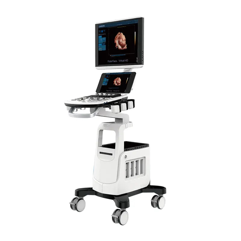 Imagen de un ultrasonido de gabinete avanzado de 19 pulgadas, modelo CBIT4 con cuatro transductores, marca Beracah Medica.