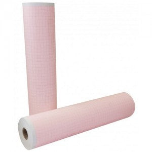 Papel para ECG Beracah Medica, 21.5cm x 25m, en paquete con 10 rollos, ideal para registros electrocardiográficos.