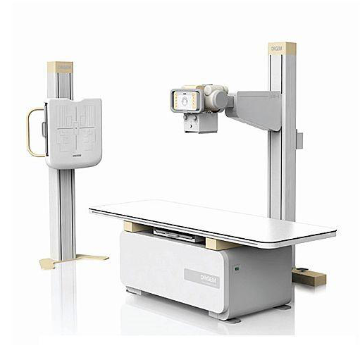 Equipo de rayos X digital de alta frecuencia Beracah Medica con columna piso-techo, Bucky y generador convencional.