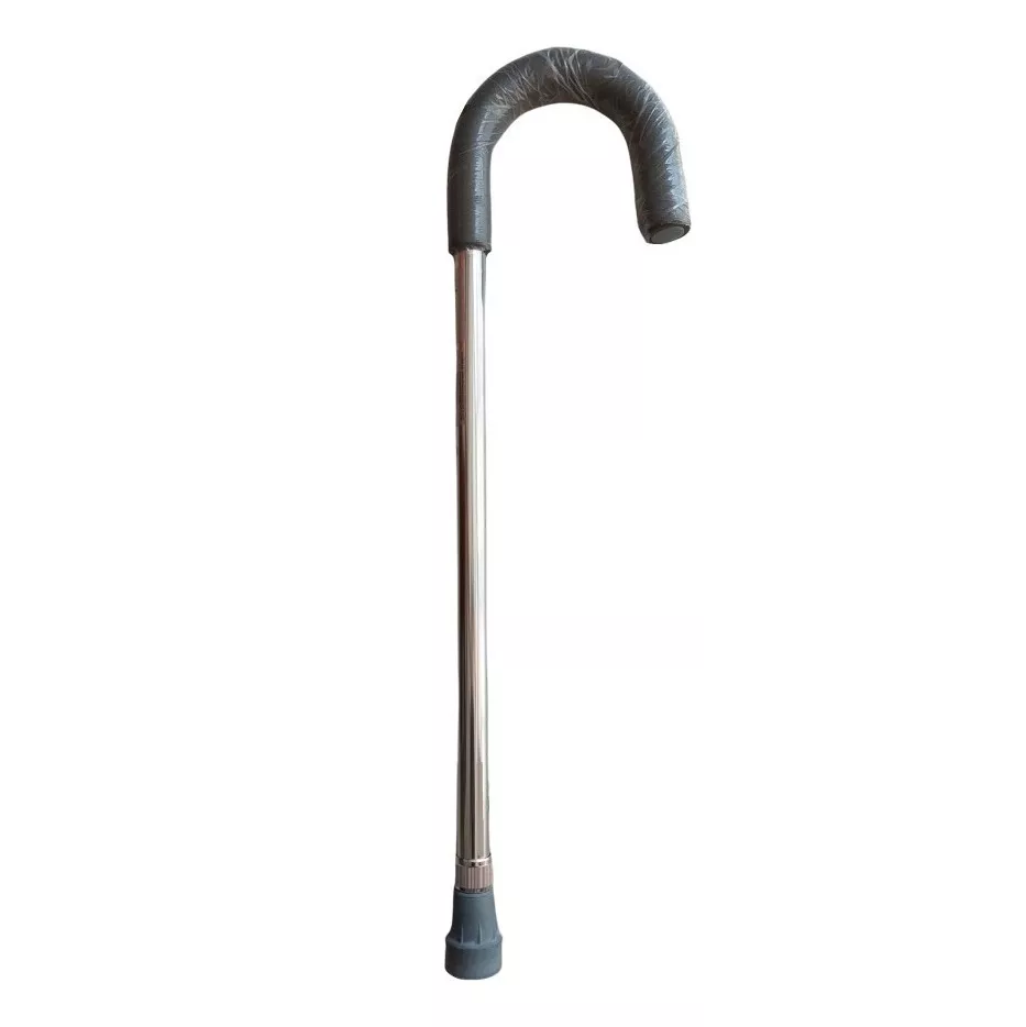 Baston de aluminio con mango curvo en color bronce de la marca Beracah Medica, diseñado para soporte y estabilidad.