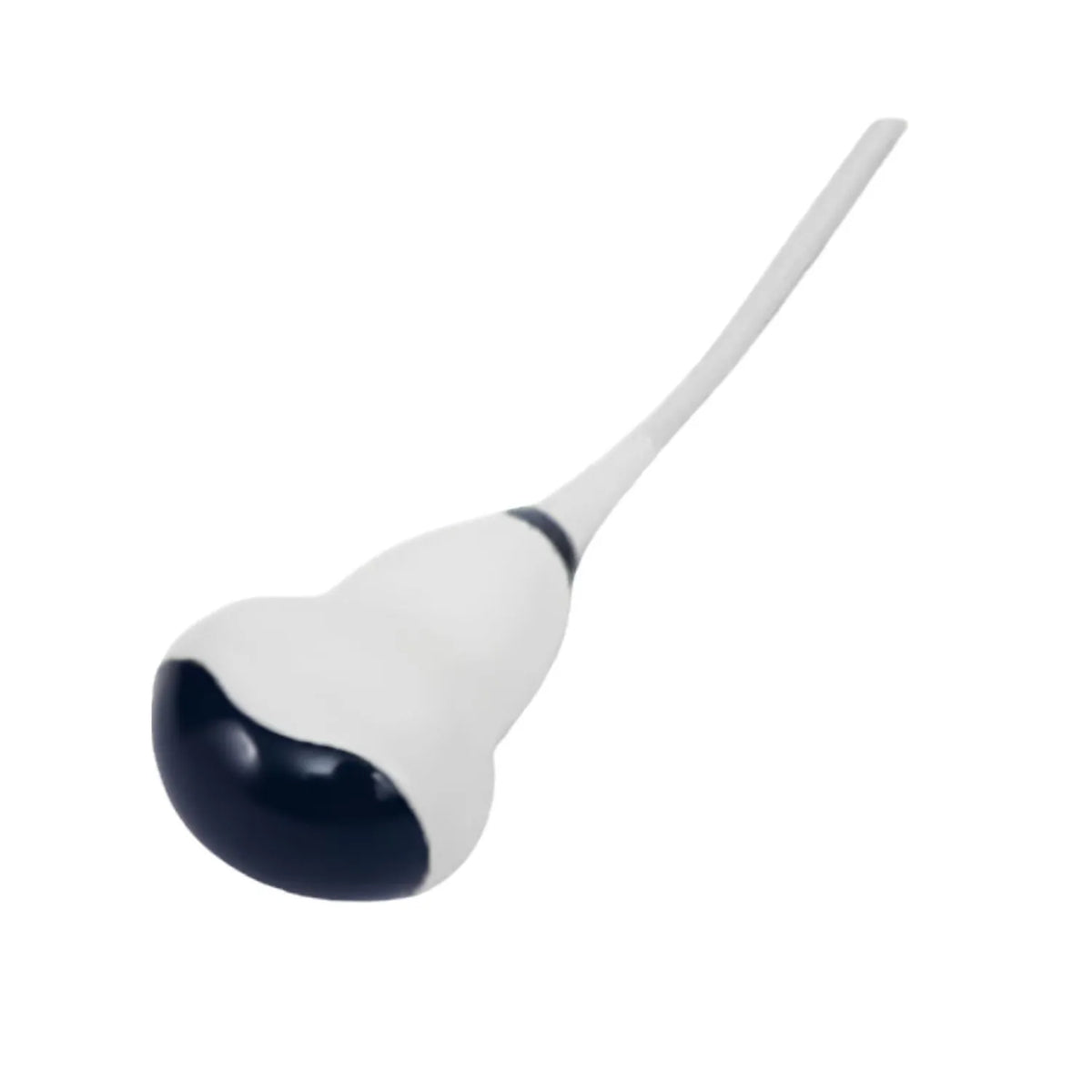 Transductor volumétrico V2-6C de Beracah Medica, dispositivo médico para imágenes ultrasónicas, con cable y conectores visibles.