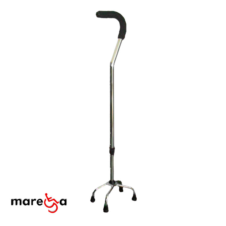 Baston de 4 apoyos Beracah Medica con diseño piramidal y extensión, cuello de ganso para mayor soporte y estabilidad.