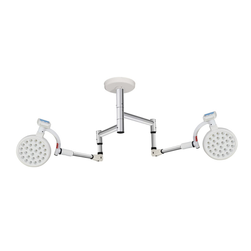 Lámpara doble de techo para quirófano LED Beracah Médica con 80,000 lux, luz brillante y moderna para ambientes médicos.