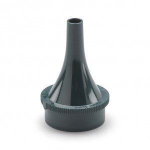 Especulo otoscopio de polipropileno de 5mm de la marca Beracah Medica, utilizado para exámenes otológicos.