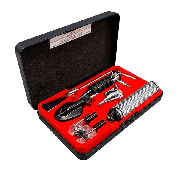 Estuche de diagnóstico Mod. Maylite con luz halógena de Beracah Medica, set de instrumentos médicos para examen clínico.