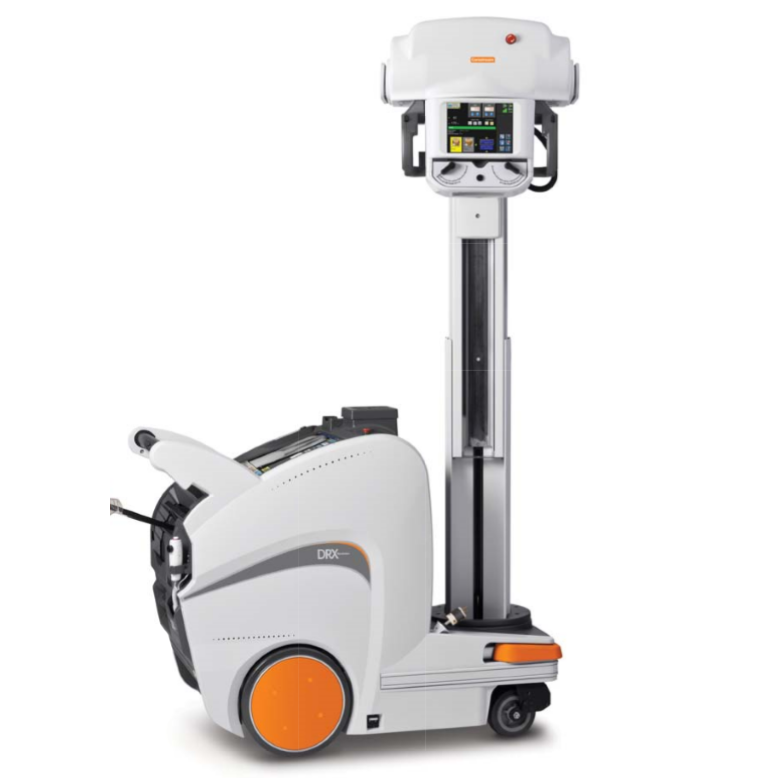 Equipo de rayos X móvil digital directo Beracah Medica, muestra el dispositivo portátil con pantalla y controles en color gris.