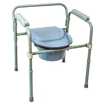 Silla Cómodo de acero esmaltado gris plegable de la marca Beracah Medica, con diseño ergonómico y estructura resistente.
