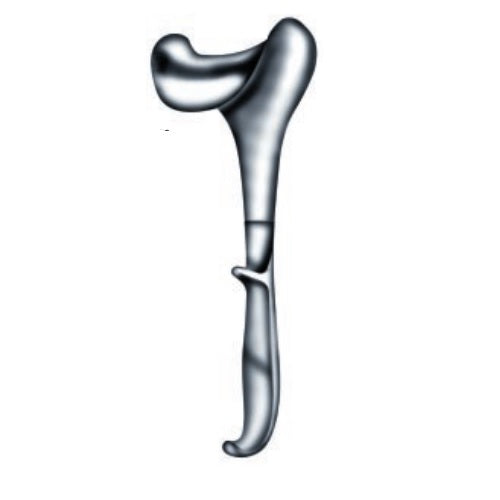 Separador Doyen abdominal de 25cm de la marca Beracah Medica, con dimensiones 50x85mm, para procedimientos quirúrgicos.
