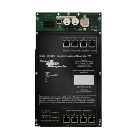 Controlador para extensión regional V5 Mod. 351008 de Beracah Medica, central de enfermeras con botones y conexiones visibles.