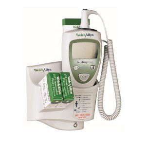 Termómetro electrónico SureTemp Plus 690 MSI de Beracah Médica, con montaje de pared y pantalla digital visible en la imagen.