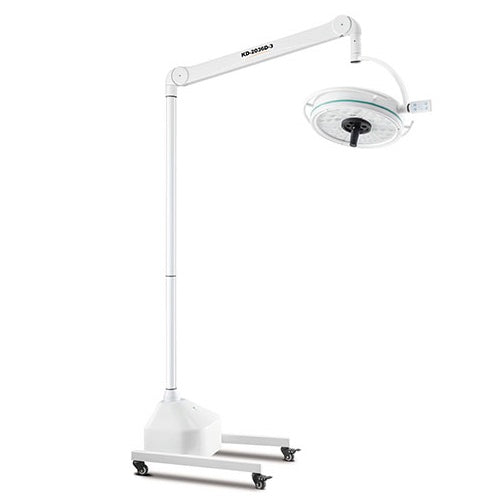 Lámpara de emergencia LED MSI de pedestal para quirófano con 80,000 luxes y batería, marca Beracah Medica.