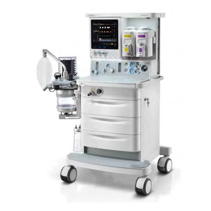 Máquina de anestesia Wato EX65 de Beracah Médica en quirófano, configuración estándar, equipo médico para procedimientos anestésicos.