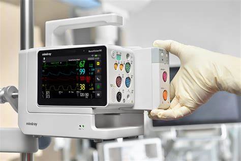 Base para monitor Benevision N1 de mobiliario médico Beracah Medica, estructura resistente y diseño funcional.