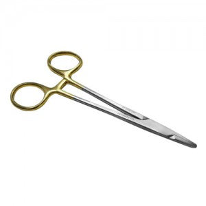 Porta agujas de Mayo Hegar de 14 cm en tungsteno, herramienta médica premium de Beracah Medica, con mango ergonómico.