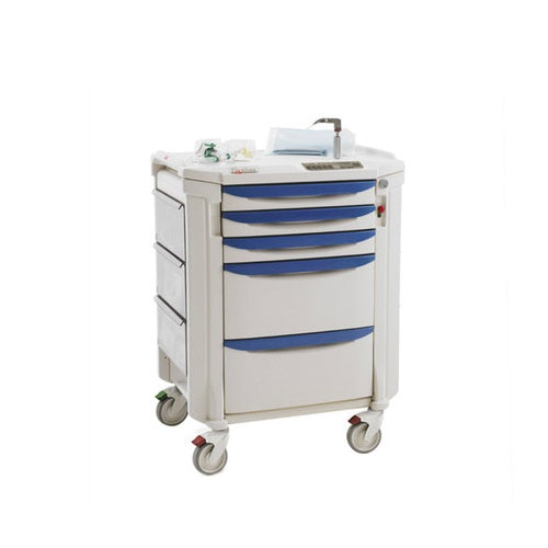 Carro para medicamentos y material de curación MSI Beracah Medica, con 5 cajones, medidas 22.375"x32.25"x41.875"