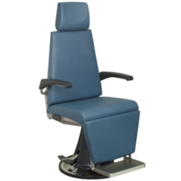 Sillón eléctrico para ORL Beracah Medica modelo S-II, sistema motorizado, asiento acolchado y estructura resistente, en color gris.