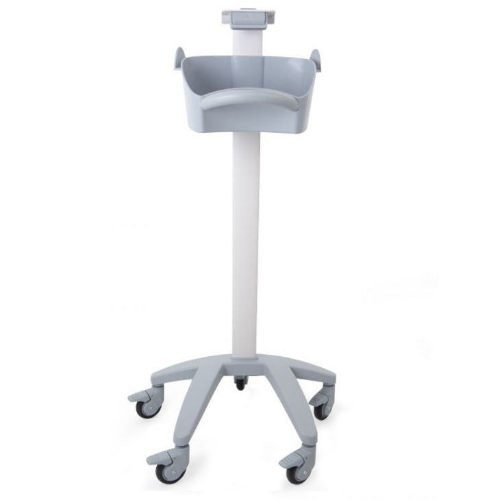 Base rodable para monitor Beracah Medica con ruedas y canastilla de plástico para soporte de monitores Umec e Imec.