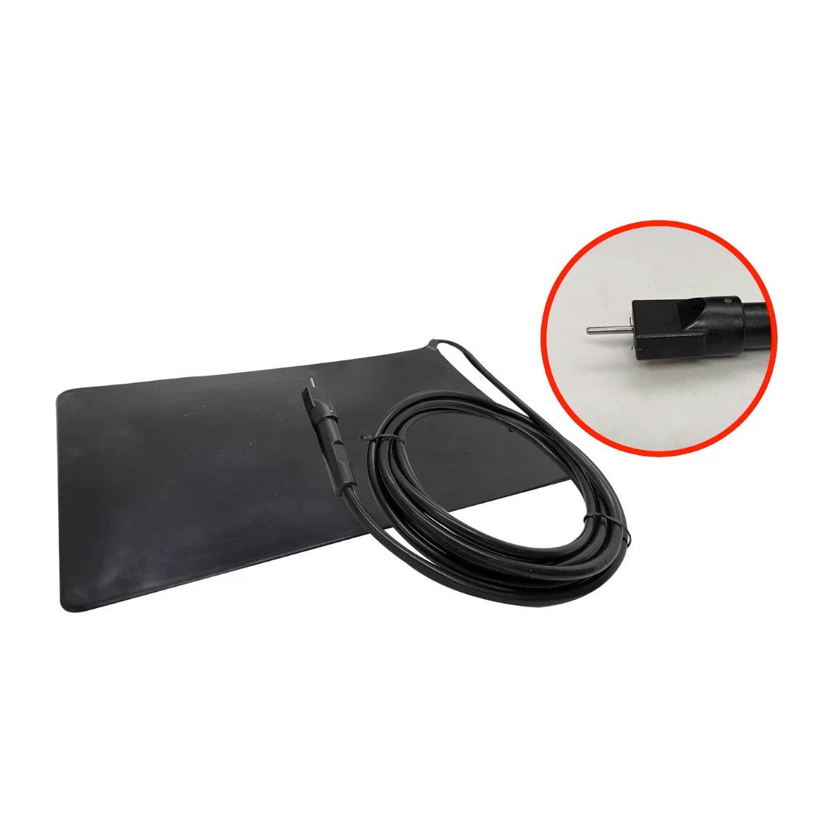 Placa de retorno neutra de silicón reutilizable conector REM, para electrodo, marca Beracah Medica, en color gris.