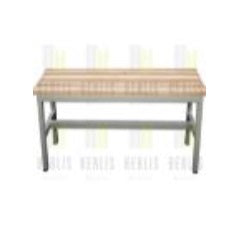 Banca vestidor MSI Beracah Medica para baños, madera, 120x30x45 cm, superficie lisa y estructura resistente.