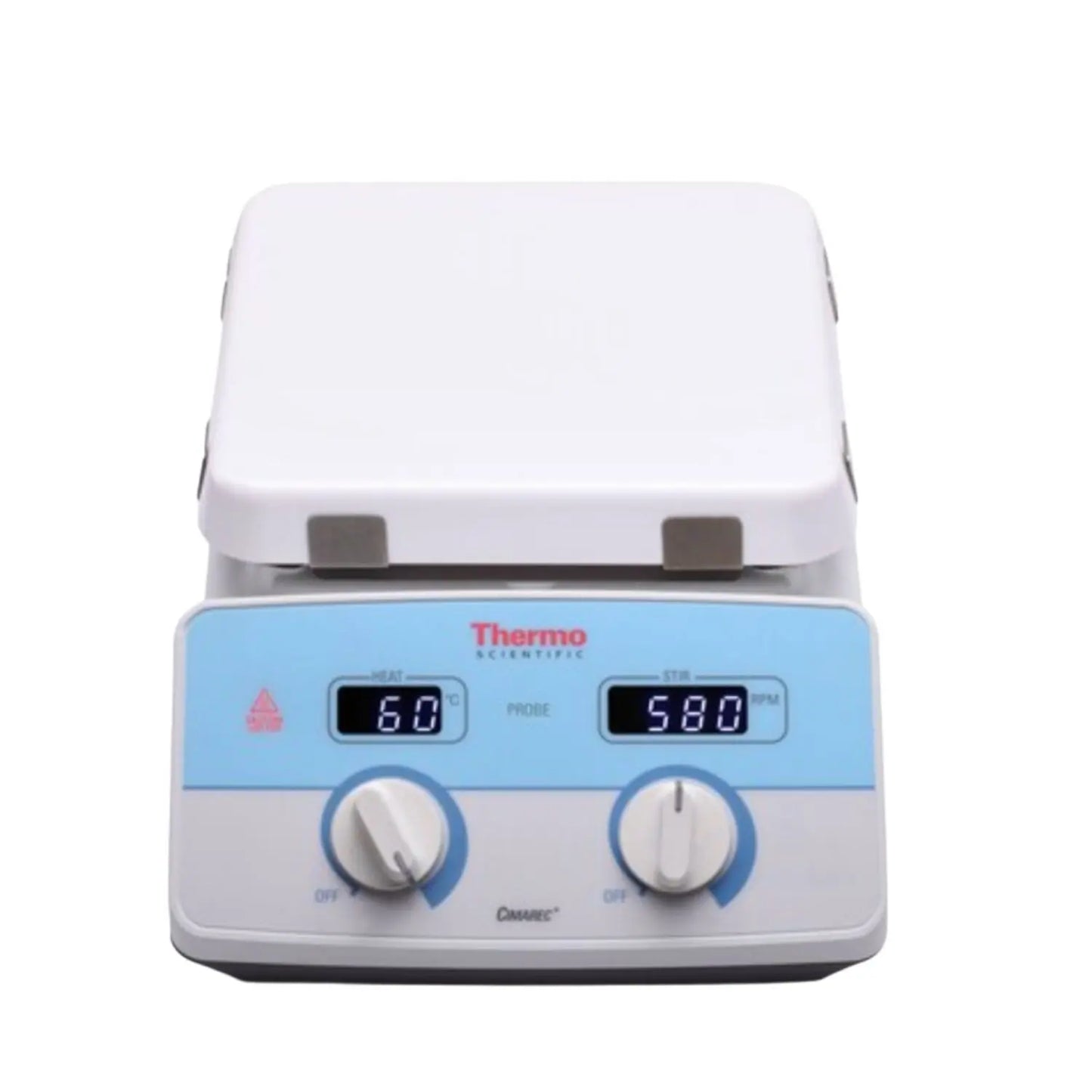 Agitador de placas calefactoras Cimarec+™ de Beracah Medica, ambiente a 400 °C, con superficie de cerámica para laboratorio MSI