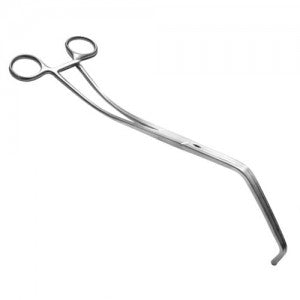 Pinza vascular Satinsky DeBakey Premium de 28 cm, herramienta quirúrgica para procedimientos vasculares, de marca Beracah Medica.
