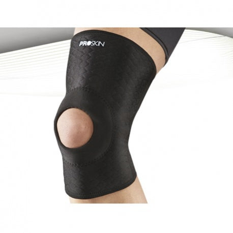 Rodillera Beracah Medica con soporte para rodilla y rótula abierta, diseñada para estabilización y comodidad durante actividades físicas.