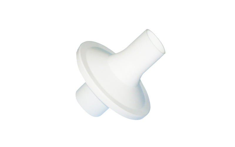 Filtros bacterianos para espirometro Beracah Medica, paquete con 10 unidades de boquilla ovalada de 30mm, en imagen.