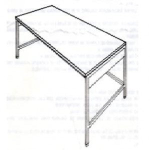 Mesa alta MSI de 120x70x90 cm con cubierta de acero inoxidable cal 18, diseñada por Beracah Médica, visible en la imagen.