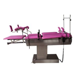 Mesa obstétrica eléctrica MSI de Beracah Médica para ultrasonido y ginecología, con superficie acolchada y ajustable.