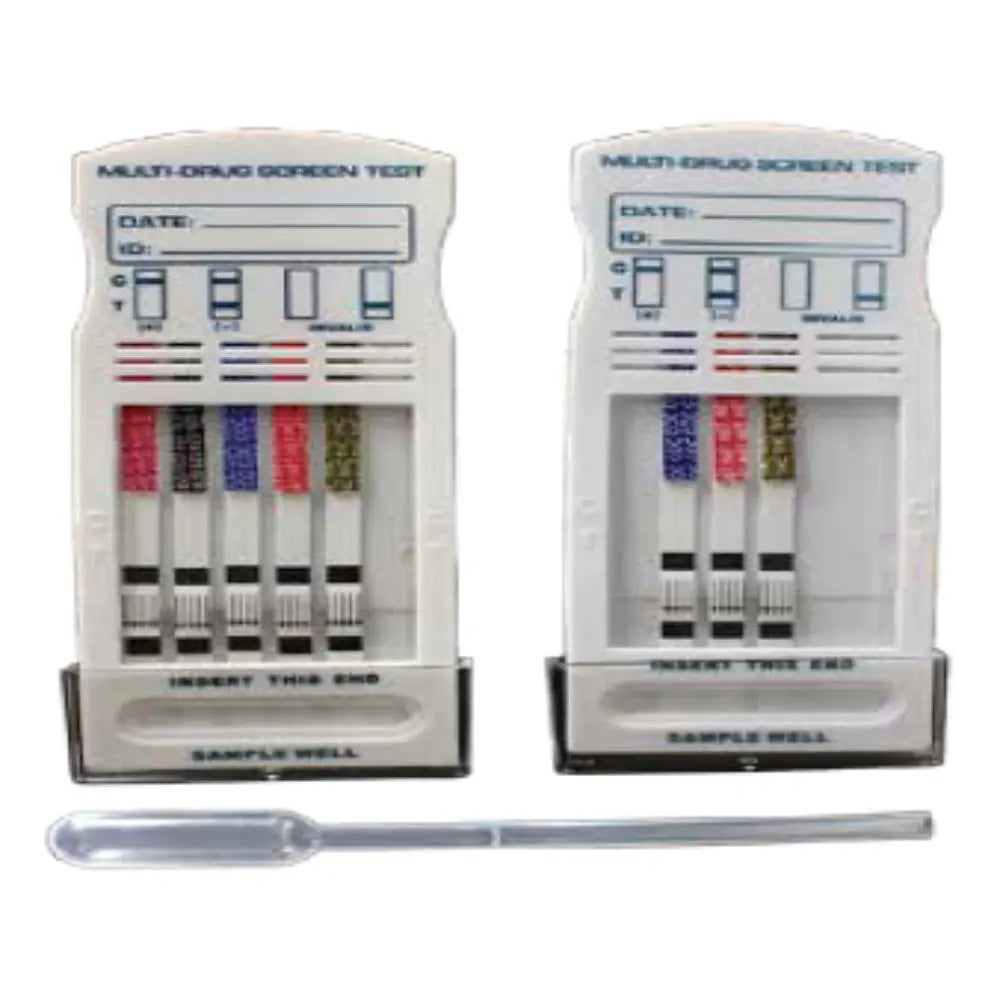 Prueba antidopaje de 5 drogas en casete Beracah Medica, incluyendo COC, BZO, AMP, MET y THC, en caja con 25 piezas.