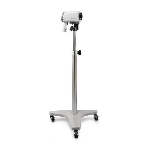 Videocolposcopio Beracah Medica C6A con soporte rodante en forma de T, dispositivo médico para exámenes ginecológicos.