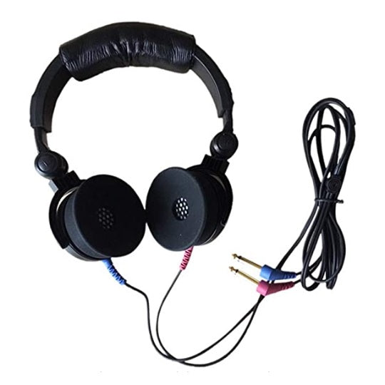 Audífonos completos con diadema y cojines, accesorios para audiometros y timpanómetros, marca Beracah Médica.