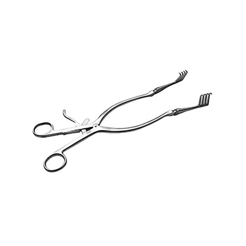 Retractor de tiroides articulable Beracah Medica en acero inoxidable, 29.5 cm, herramienta quirúrgica para cirugías de tiroides