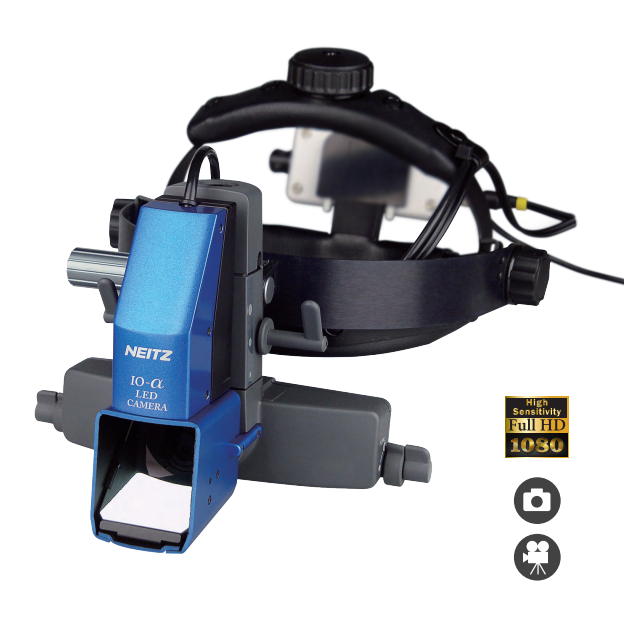 Cámara para oftalmoscopio binocular indirecto Io-A LED SC-1 HD de Beracah Medica, accesorio para oftalmoscopios, vista de la cámara en uso