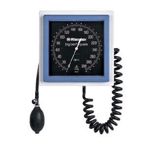 Baumanómetro aneroide de pared Big Ben® con brazalete de velcro para adultos, dos tubos, medidor de presión arterial analógico.