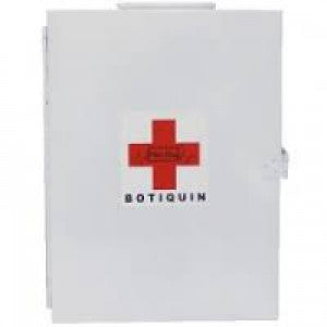 Botiquín de lámina mediano Beracah Medica, equipado, con dimensiones 30x25x8 cm, para emergencias y primeros auxilios