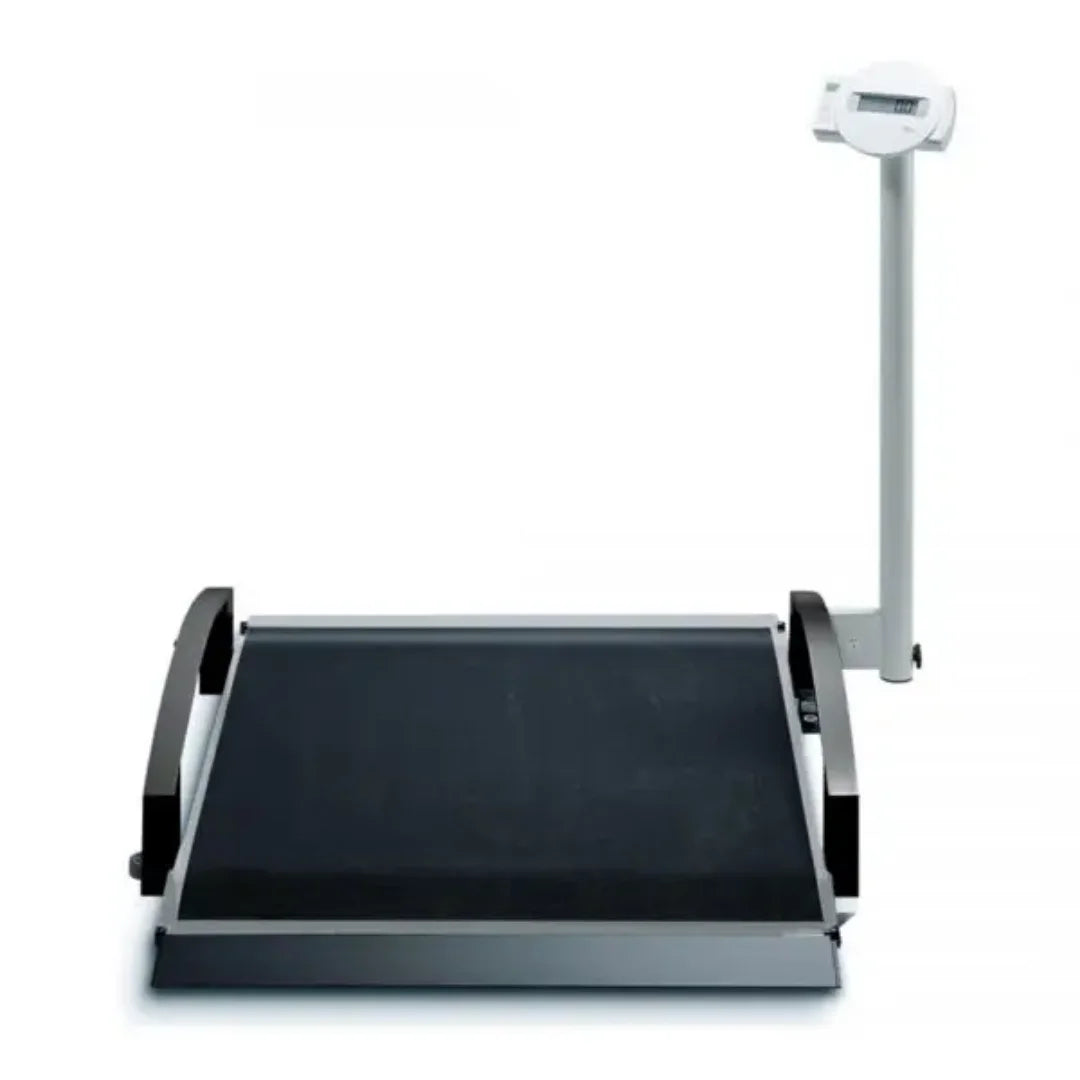 Báscula Digital Plataforma 360Kg Div 100g Tara Auto-Hold BMI Rieles Laterales Y Ruedas