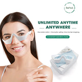 Masajeadora de luz roja para ojos DC-BeNat para rejuvenecimiento y relajación de la piel, con dispositivo compacto y suave en la imagen.