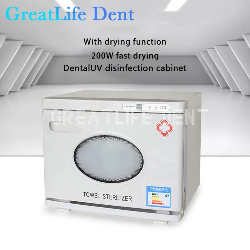 GreatLife Dent Equipo de laboratorio Dental Original, gabinete de desinfección UV, esterilizador médico con función de secado eléctrico, 28L