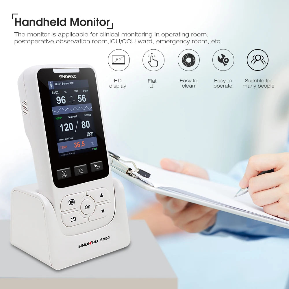 Monitor de signos vitales portátil para Hospital, Monitor de frecuencia clínica, Monitor de pacientes SPO2 PR NIBP TEMP, pediátrico humano, almacén de México