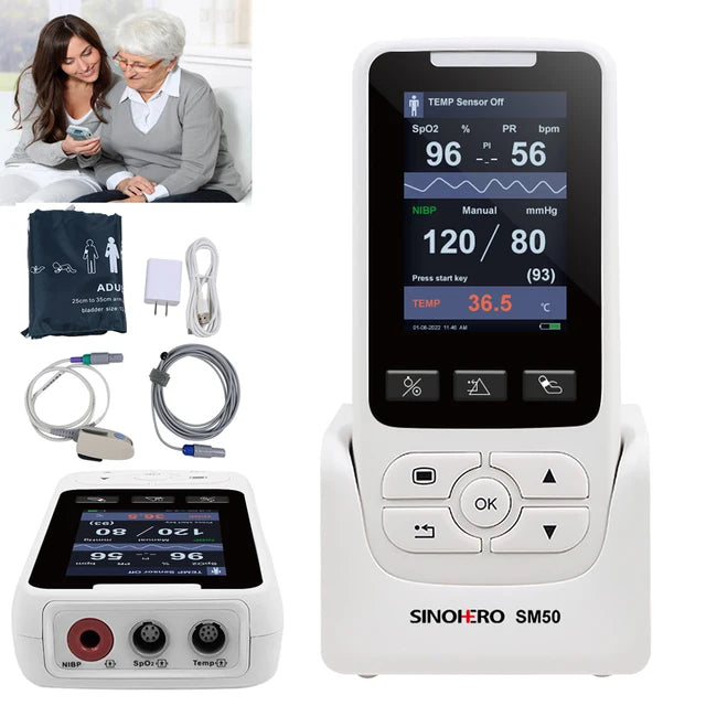 Monitor de signos vitales portátil para Hospital, Monitor de frecuencia clínica, Monitor de pacientes SPO2 PR NIBP TEMP, pediátrico humano, almacén de México