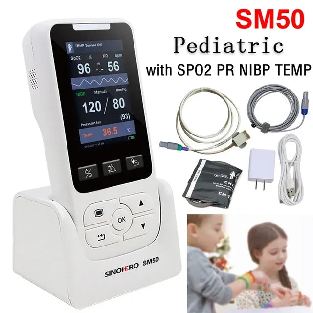 Monitor de signos vitales portátil para Hospital, Monitor de frecuencia clínica, Monitor de pacientes SPO2 PR NIBP TEMP, pediátrico humano, almacén de México